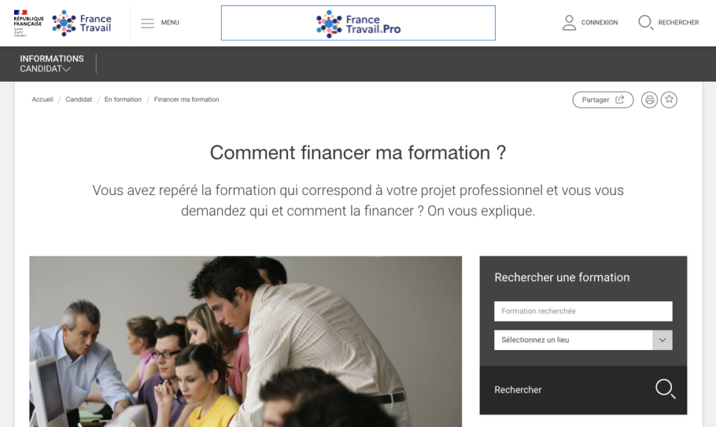 financement formation france travail