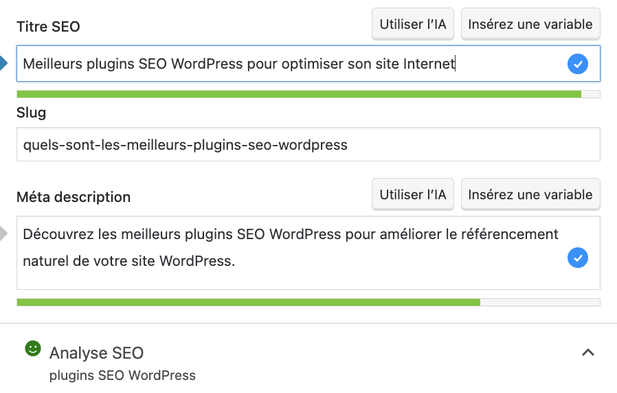 Optimisation balises meta title, permalien et meta description sur le plugin SEO WordPress Yoast